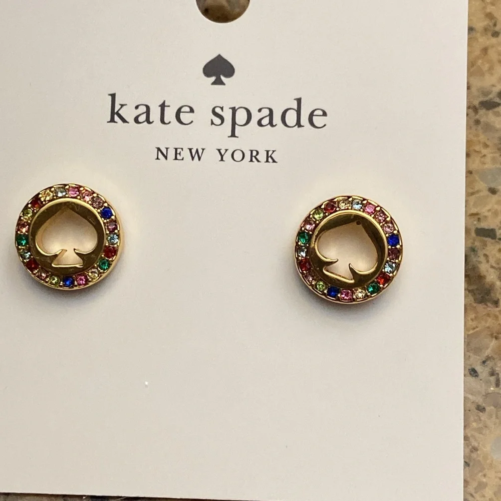 NWT Kate Spade Spot The Spade Pave Halo Spade Studs